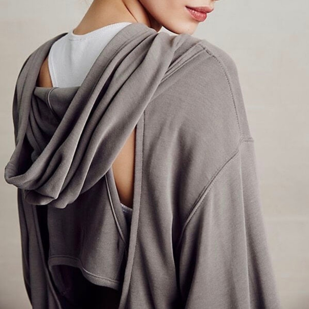 FP Movement by Free People olive green Open-Back Hooded Sweatshirt